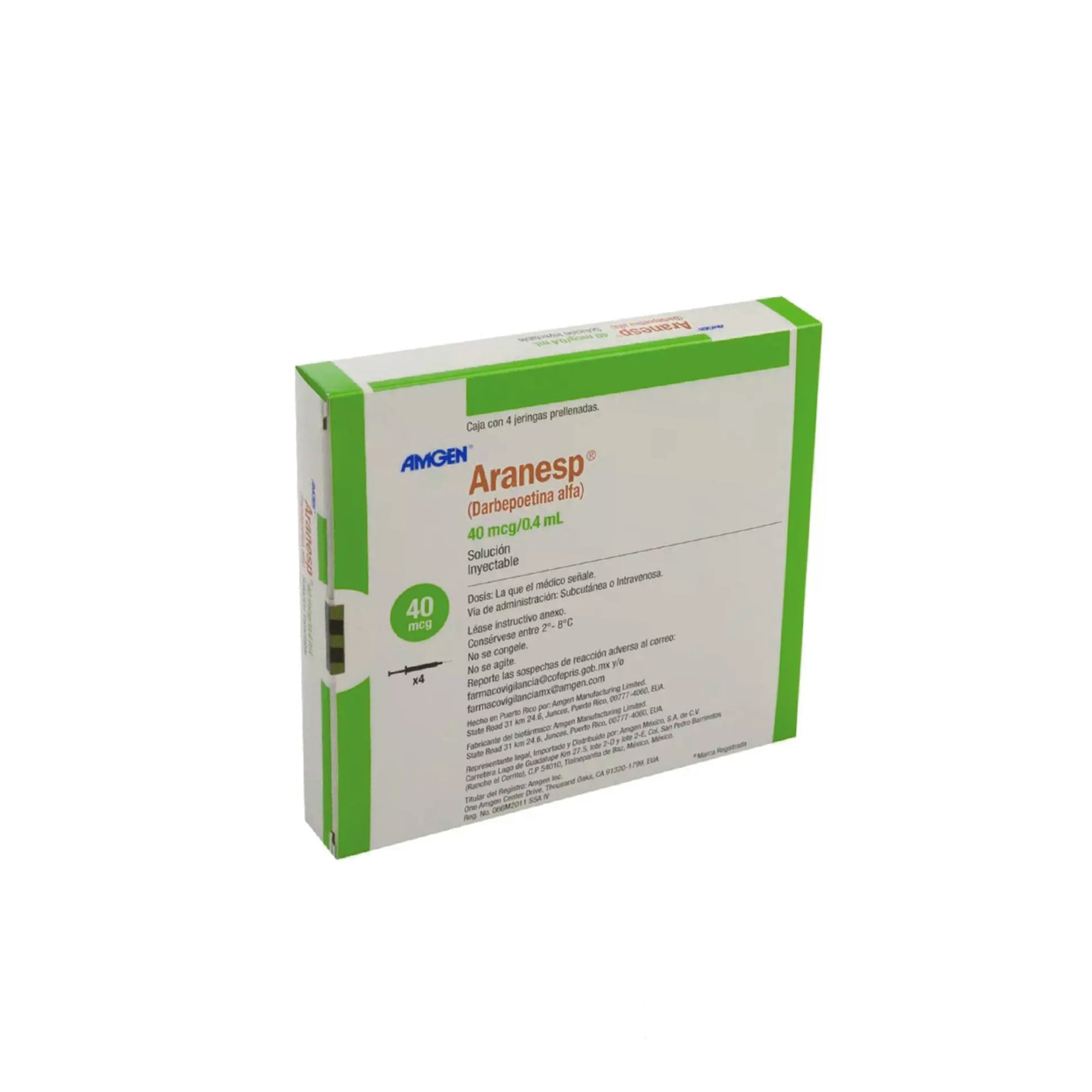 Aranesp 40 mcg/0.4 ml precio México