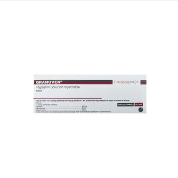 GRANUVEN Filgrastim 300 mcg / 0.5 ml caja con 1 jeringa