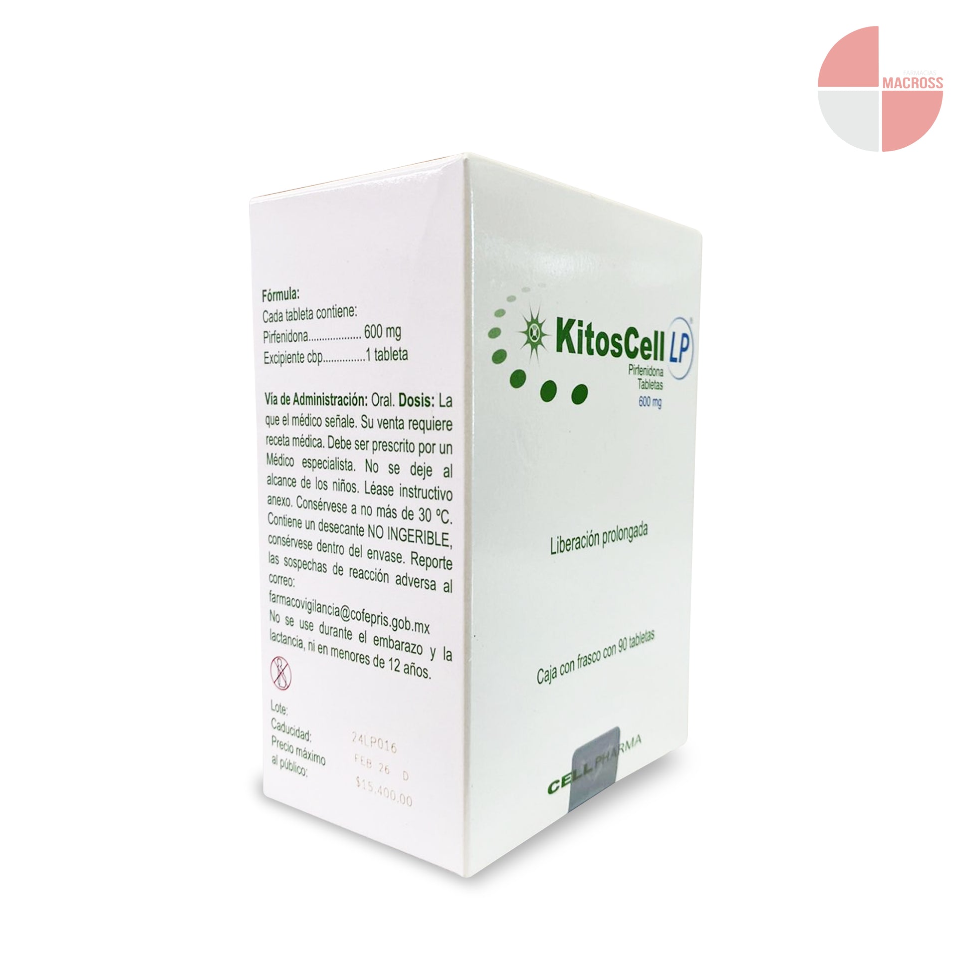 Kitoscell LP 600 mg precio México